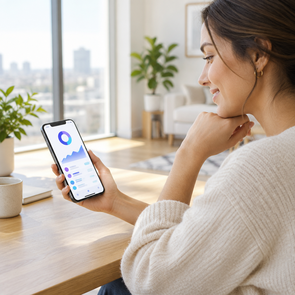 Person checking their Wirex account on a smartphone